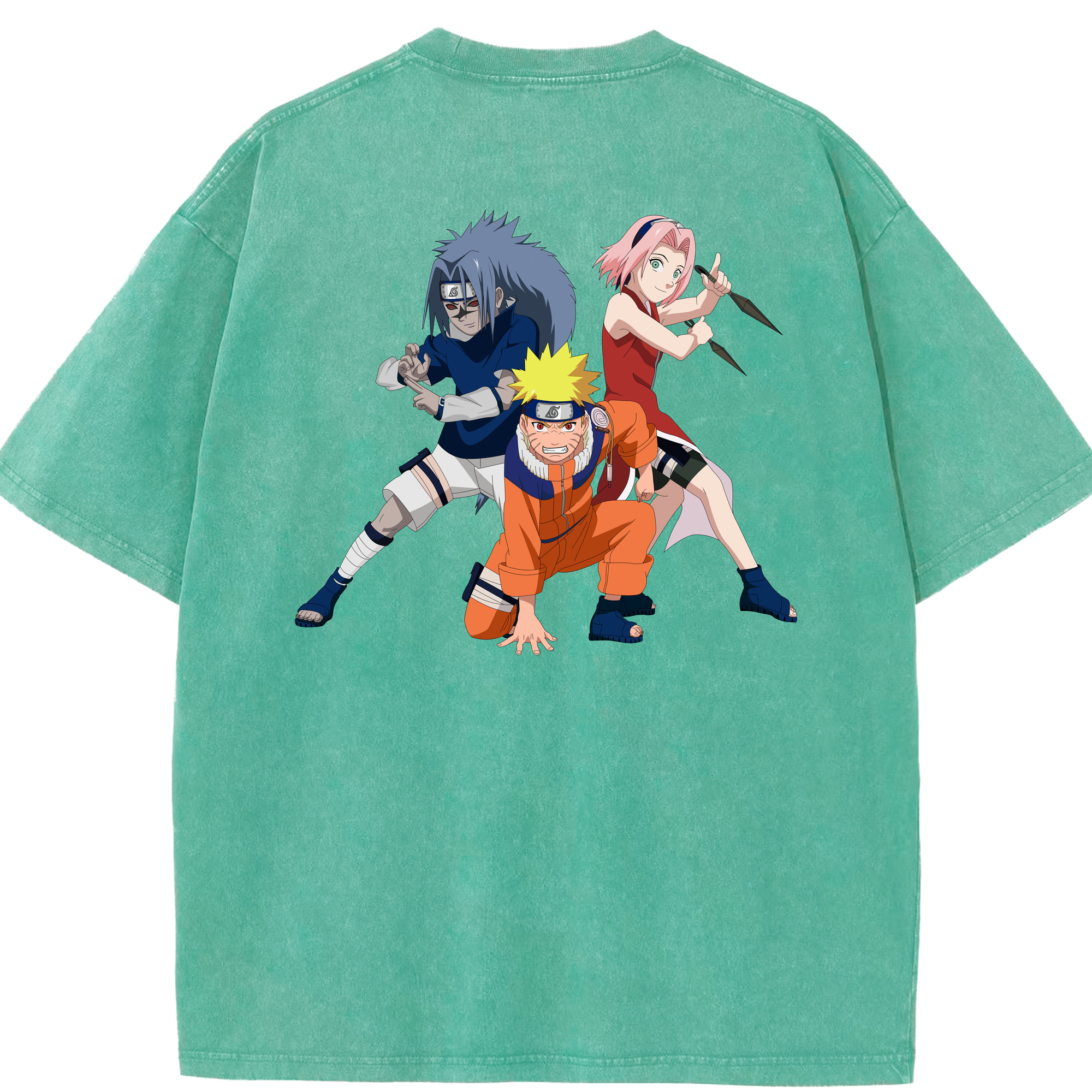 （画像用） NARUTO -ナルト- うずまき ナルト Uzumaki Naruto 綿100% ヴィンテージ風 半袖Tシャツ（背面プリント）